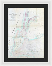 Load image into Gallery viewer, Old Map Of New York Harbor 1857 - Framed Print