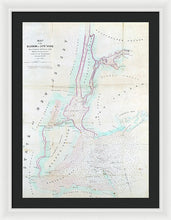 Load image into Gallery viewer, Old Map Of New York Harbor 1857 - Framed Print