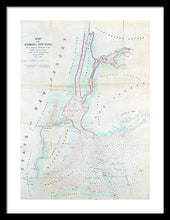 Load image into Gallery viewer, Old Map Of New York Harbor 1857 - Framed Print
