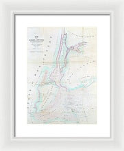 Load image into Gallery viewer, Old Map Of New York Harbor 1857 - Framed Print