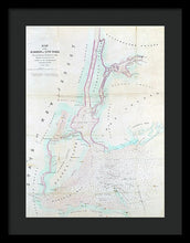 Load image into Gallery viewer, Old Map Of New York Harbor 1857 - Framed Print