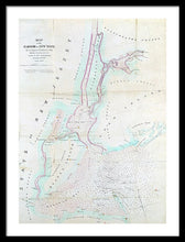 Load image into Gallery viewer, Old Map Of New York Harbor 1857 - Framed Print