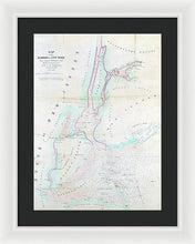 Load image into Gallery viewer, Old Map Of New York Harbor 1857 - Framed Print
