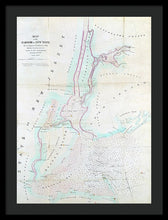 Load image into Gallery viewer, Old Map Of New York Harbor 1857 - Framed Print