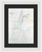 Load image into Gallery viewer, Old Map Of New York Harbor 1857 - Framed Print