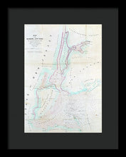 Load image into Gallery viewer, Old Map Of New York Harbor 1857 - Framed Print