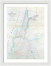Load image into Gallery viewer, Old Map Of New York Harbor 1857 - Framed Print