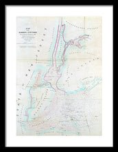 Load image into Gallery viewer, Old Map Of New York Harbor 1857 - Framed Print
