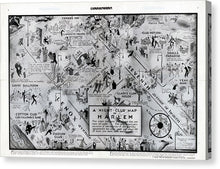 Load image into Gallery viewer, Old Night Club Map Of Harlem - Canvas Print