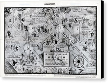 Load image into Gallery viewer, Old Night Club Map Of Harlem - Canvas Print