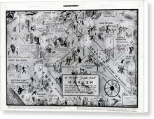 Load image into Gallery viewer, Old Night Club Map Of Harlem - Canvas Print