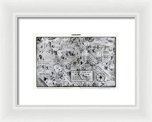 Old Night Club Map Of Harlem - Framed Print