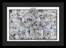 Load image into Gallery viewer, Old Night Club Map Of Harlem - Framed Print