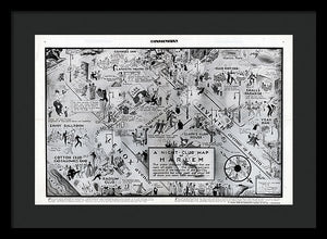 Old Night Club Map Of Harlem - Framed Print