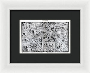 Old Night Club Map Of Harlem - Framed Print