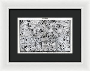 Old Night Club Map Of Harlem - Framed Print