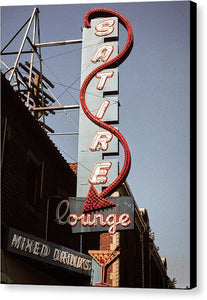 Old Bar And Lounge Sign - Canvas Print