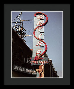 Old Bar And Lounge Sign - Framed Print