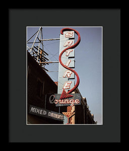 Old Bar And Lounge Sign - Framed Print