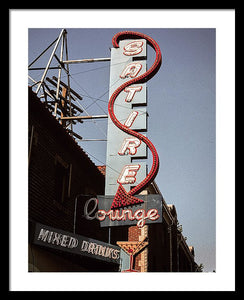 Old Bar And Lounge Sign - Framed Print