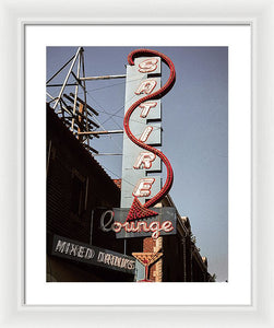 Old Bar And Lounge Sign - Framed Print