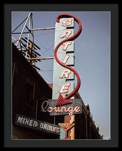 Old Bar And Lounge Sign - Framed Print