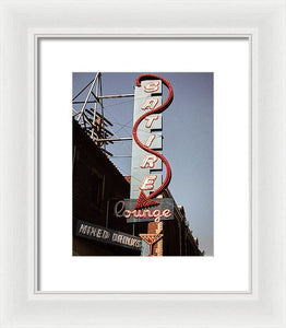 Old Bar And Lounge Sign - Framed Print