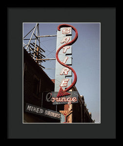 Old Bar And Lounge Sign - Framed Print