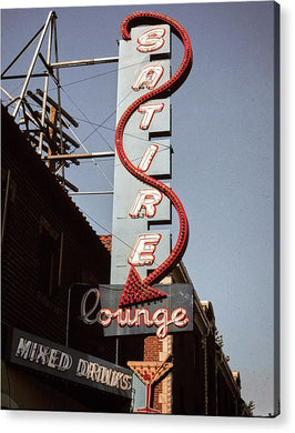 Old Bar And Lounge Sign - Acrylic Print