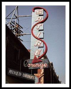 Old Bar And Lounge Sign - Framed Print