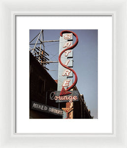 Old Bar And Lounge Sign - Framed Print