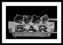 Load image into Gallery viewer, Old Bar Sign - Black And White - Framed Print