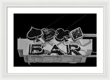 Load image into Gallery viewer, Old Bar Sign - Black And White - Framed Print