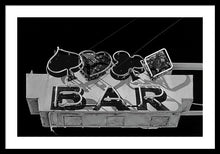 Load image into Gallery viewer, Old Bar Sign - Black And White - Framed Print