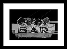 Load image into Gallery viewer, Old Bar Sign - Black And White - Framed Print