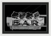 Load image into Gallery viewer, Old Bar Sign - Black And White - Framed Print