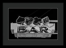 Load image into Gallery viewer, Old Bar Sign - Black And White - Framed Print