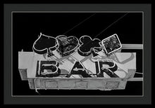 Load image into Gallery viewer, Old Bar Sign - Black And White - Framed Print