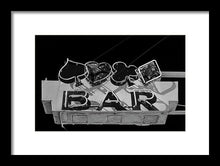 Load image into Gallery viewer, Old Bar Sign - Black And White - Framed Print