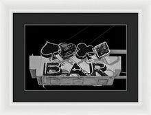 Load image into Gallery viewer, Old Bar Sign - Black And White - Framed Print