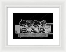 Load image into Gallery viewer, Old Bar Sign - Black And White - Framed Print