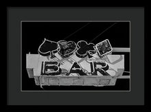 Load image into Gallery viewer, Old Bar Sign - Black And White - Framed Print