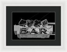 Load image into Gallery viewer, Old Bar Sign - Black And White - Framed Print