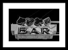 Load image into Gallery viewer, Old Bar Sign - Black And White - Framed Print