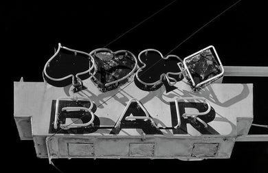 Old Bar Sign - Black And White - Art Print