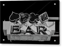 Load image into Gallery viewer, Old Bar Sign - Black And White - Acrylic Print