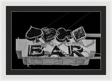 Load image into Gallery viewer, Old Bar Sign - Black And White - Framed Print