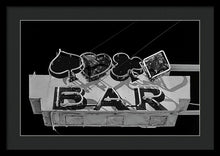 Load image into Gallery viewer, Old Bar Sign - Black And White - Framed Print