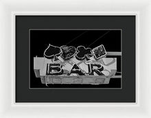 Load image into Gallery viewer, Old Bar Sign - Black And White - Framed Print