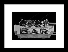 Load image into Gallery viewer, Old Bar Sign - Black And White - Framed Print